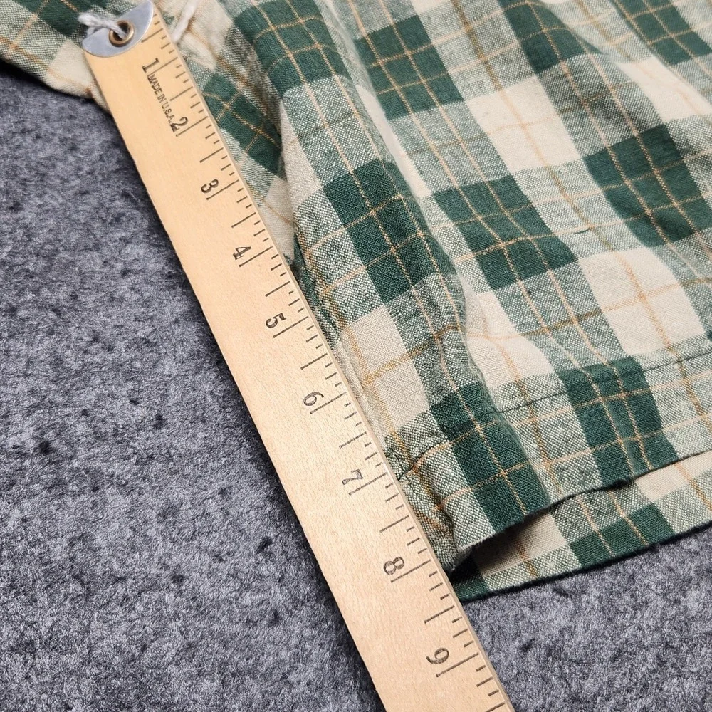 Woolrich Mens Vintage Linen Blend Green Plaid Pleated Shorts Golf Grandpa 38